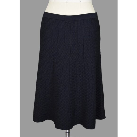 CABI AMELIE #214 KNIT STRETCH A-LINE BLACK SKIRT - Picture 3 of 10